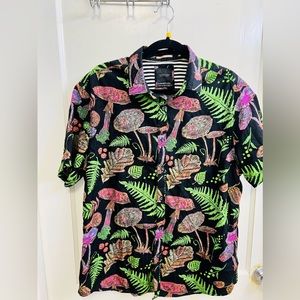 Trippy Mushroom Mens Button Down Shirt